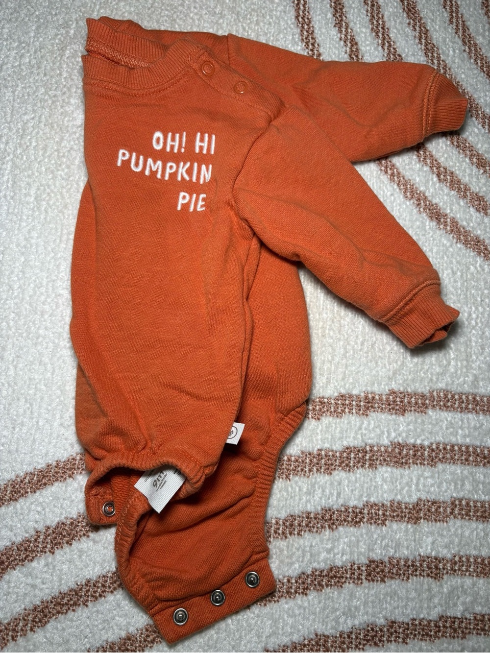 Carter's Pumpkin Orange One-Piece Romper - "Oh! Hi Pumpkin Pie"
